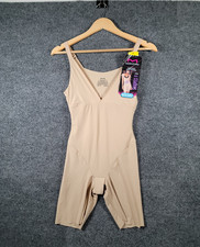 Maidenform Open Bust Body Shaper Womens Medium Shapewear Beige Firm Stretch NWT