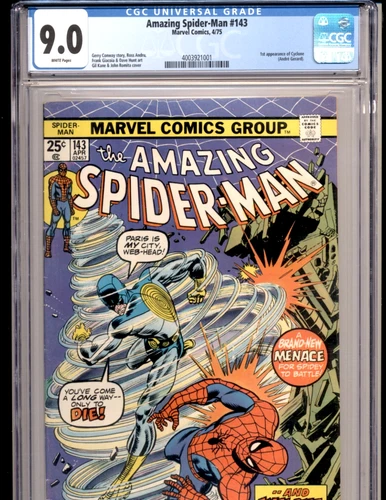 AMAZING SPIDER-MAN #143 CGC 9.0 white pages 1975 1st app Cyclone