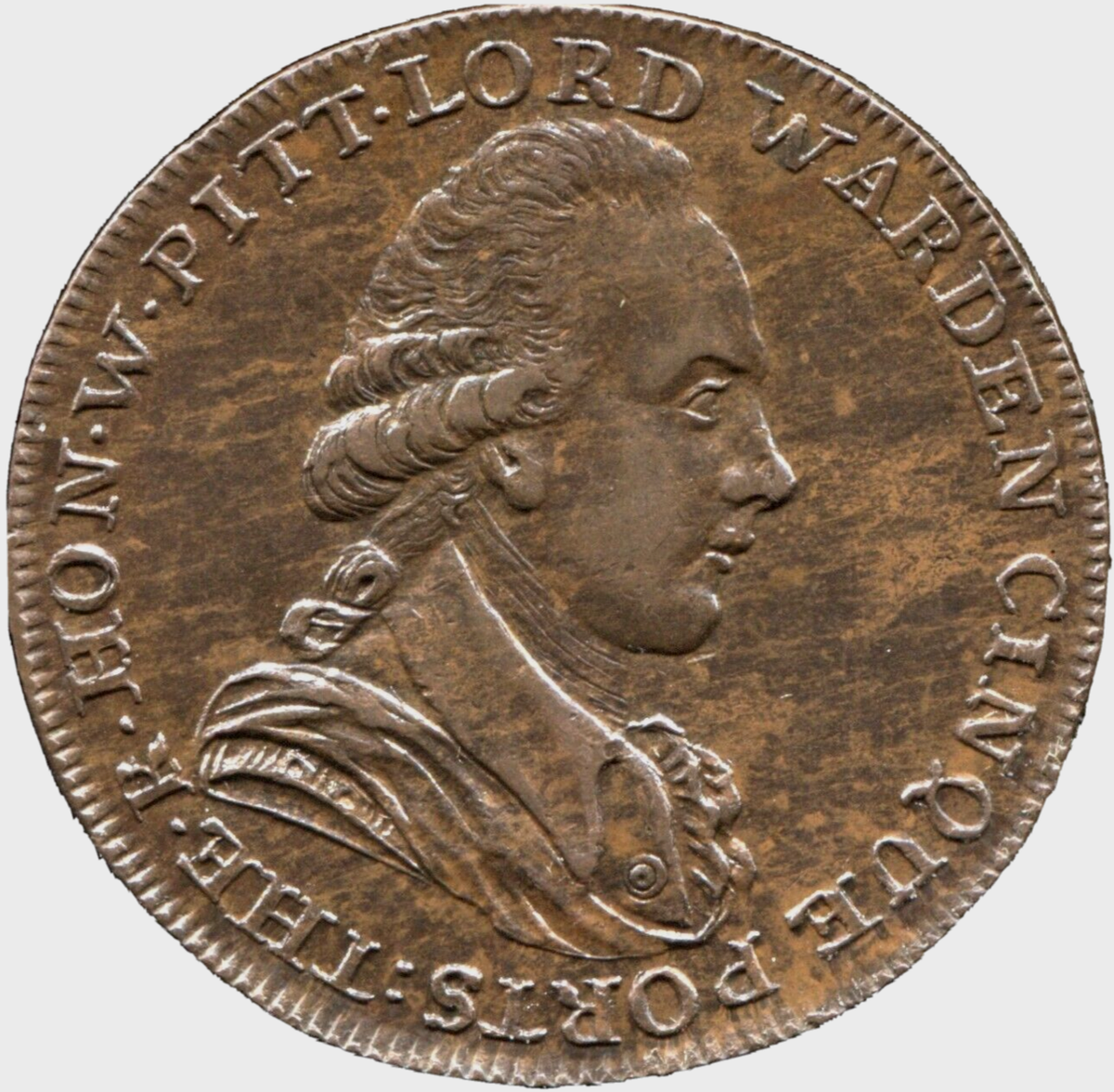 1794 GB Conder Kent Dover Halfpenny Token - D&H 16 - William Pitt