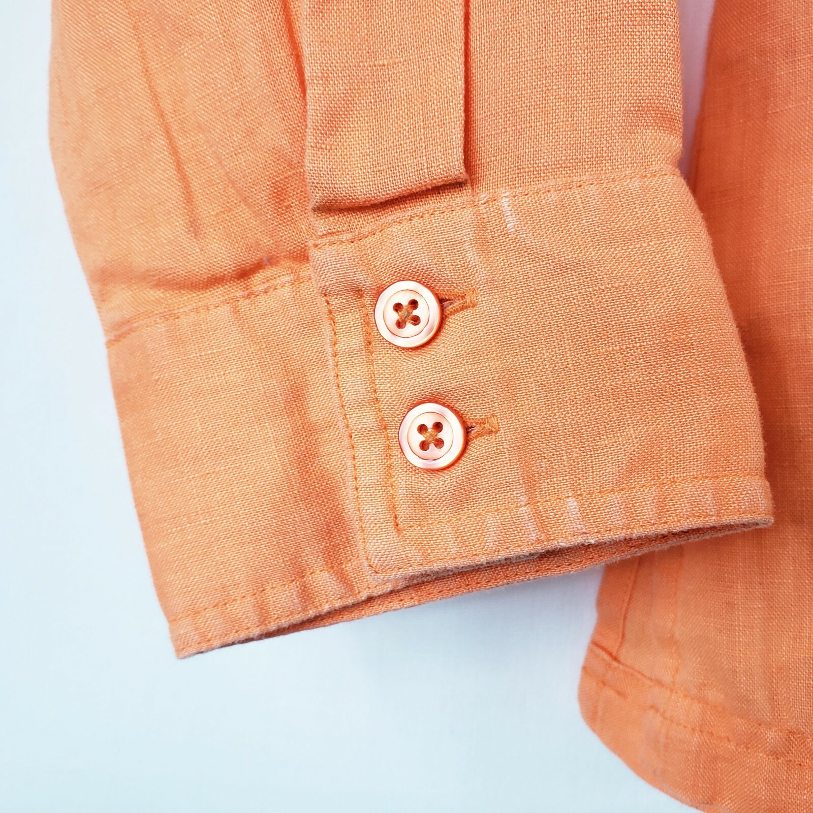 PENDLETON 100% LINEN Orange Button Down Shirt Lad… - image 2