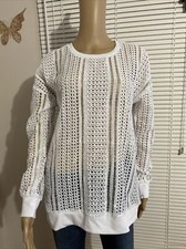 NUEVA FABLETICS Shopie Túnica S/6 Sudadera Blanca 100% Poliéster Semi Transparente