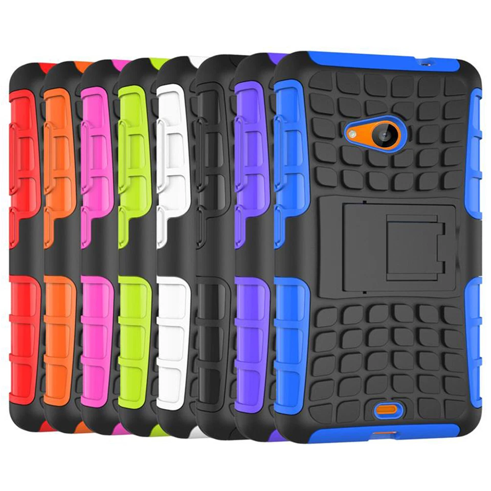 Funda para Nokia Lumia 535 630 635 640 LTE híbrida a prueba de golpes con soporte blindaje Foto 2 de 4