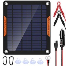 12 Volt Solar Battery Maintainer Waterproof Car Rv Charger Tender Trickle 5w