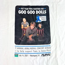 2007 Goo Goo Dolls T Shirt Paws To Save Pets AVMA Merial Concert Series White XL