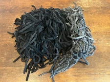 Black Grey Plaid Cut Size #6 #7 100% Wool Fabric Cut Strips for Rug Hooking