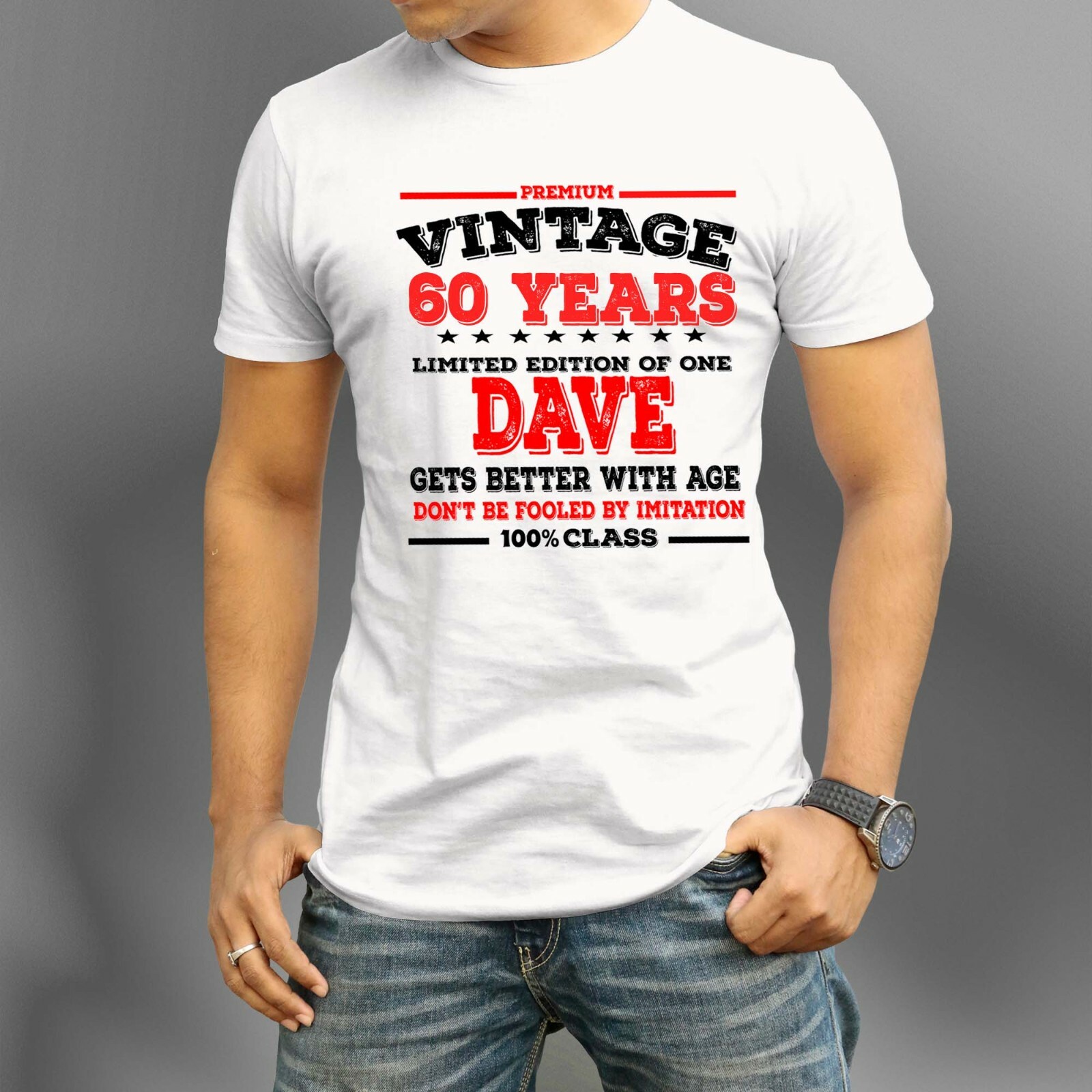 ALTRA T shirt uomo personalizzata 60° compleanno qualsiasi nome qualsiasi età 62° 63° 64° regalo