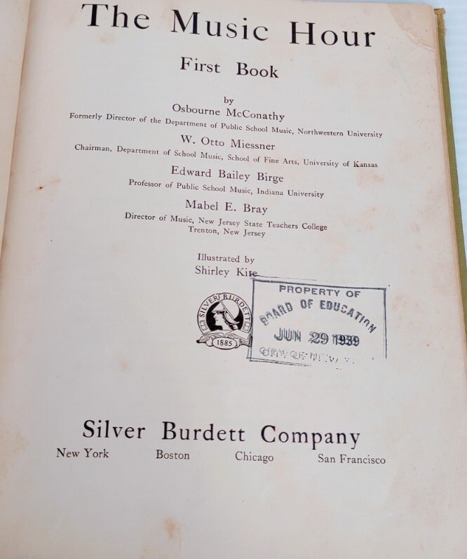 THE MUSIC HOUR First Book Dedicated to Lowell Mason Vintage School Book