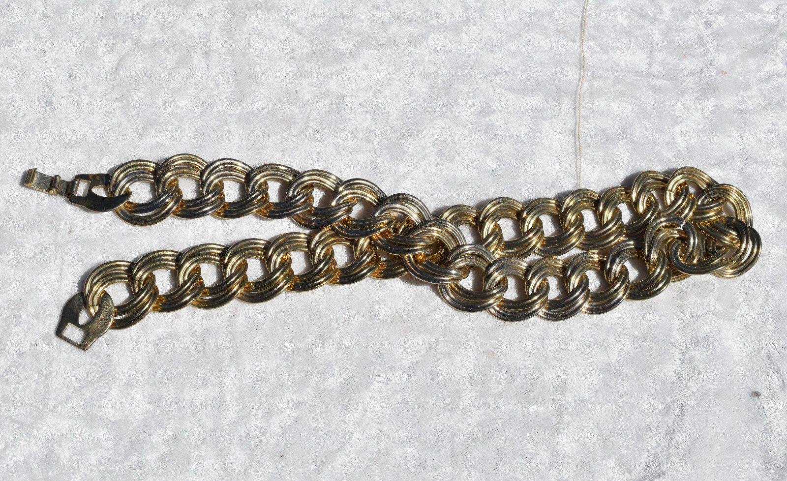 Double Circle Interlocking Link Collar Necklace G… - image 4