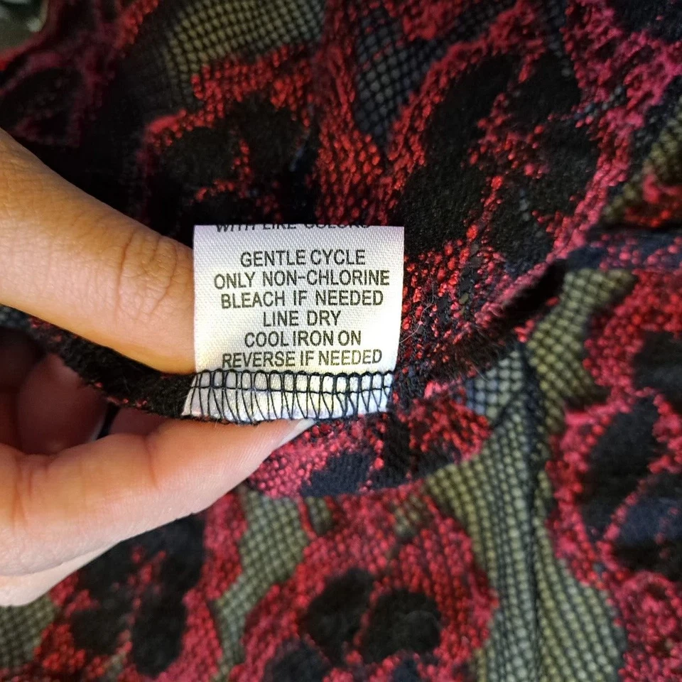 Espanador Transparente Feminino XL Vermelho Preto Kimono Camadas Floral Capricho Gótico Fada Grunge - Imagem 4 de 4