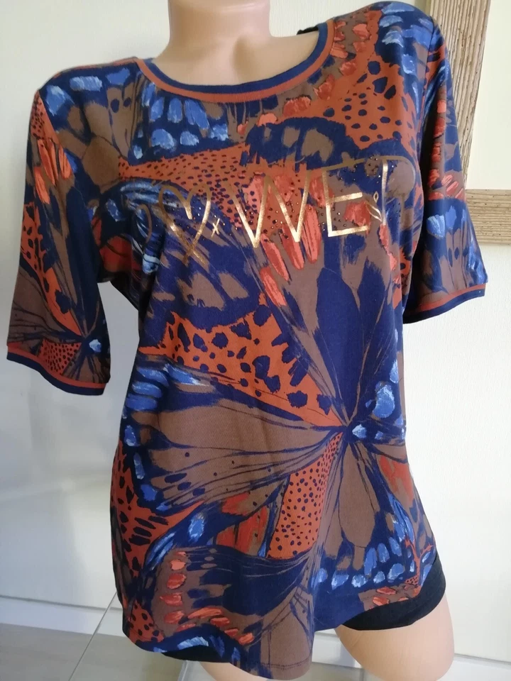 Gr. 40 Betty Barclay Damen Shirt Modern Art Schmucksteine blau-braun -40% Rabatt - Bild 1 von 3