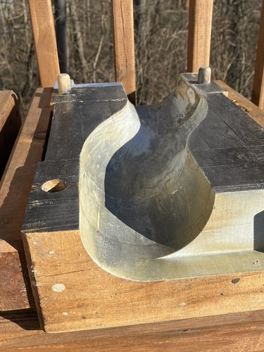 Antico stampo per tubi valvola industriale in legno modello fusione decorazione steampunk - Foto 7 di 11