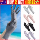 Cycling Driving Ice Silk Gloves Mittens Anti-UV Gloves Sun Protection Gloves AU