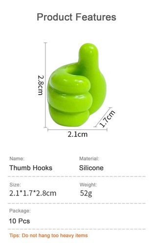Colorful Silicone Thumbs USB Cable Holder/Key Hooks/Small Stuff Organizer - 第 7/14 張圖片