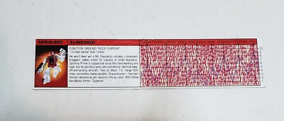 Motormaster ORIGINAL Tech Specs Vintage 1986 Hasbro Transformers G1