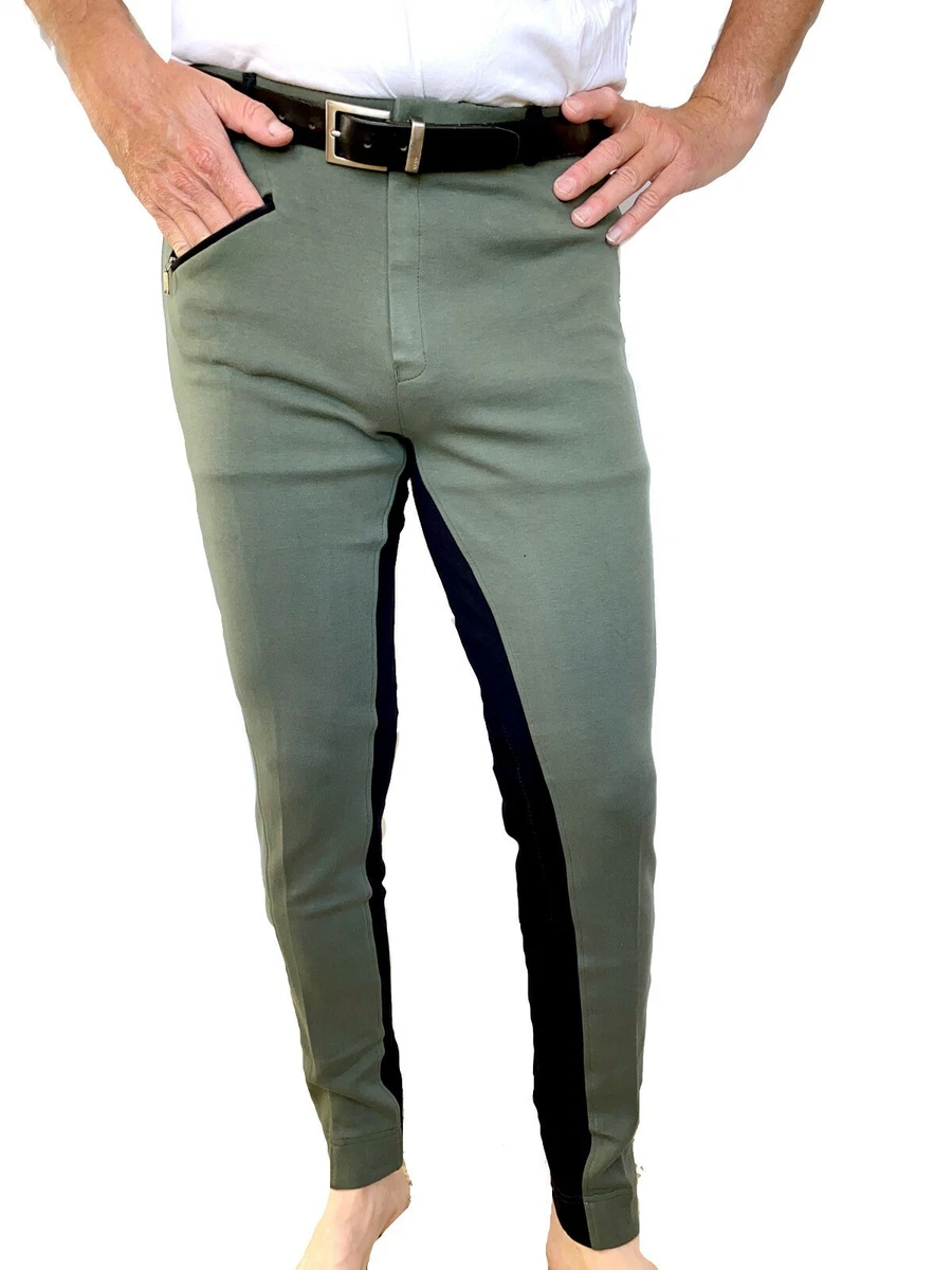 Mens Olive Green Jodhpurs Mens Horse Riding Pants Sizes 28 30 32 34 36 38 40