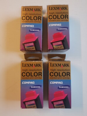 4 Tintenpatronen Lexmark Color ''High Resolution'' in OVP (teilweise geöffnet)