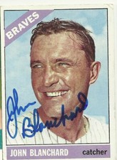 Johnny Blanchard signed 1966 Topps BRAVES auto