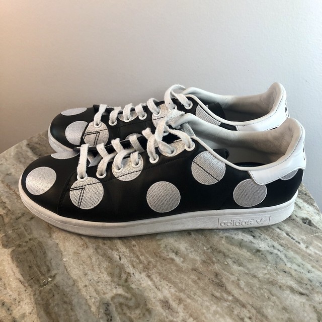 Adidas Pharrell Williams x Stan Smith Shoes Black White Polka Dot Menâs Sz 11.5 | eBay