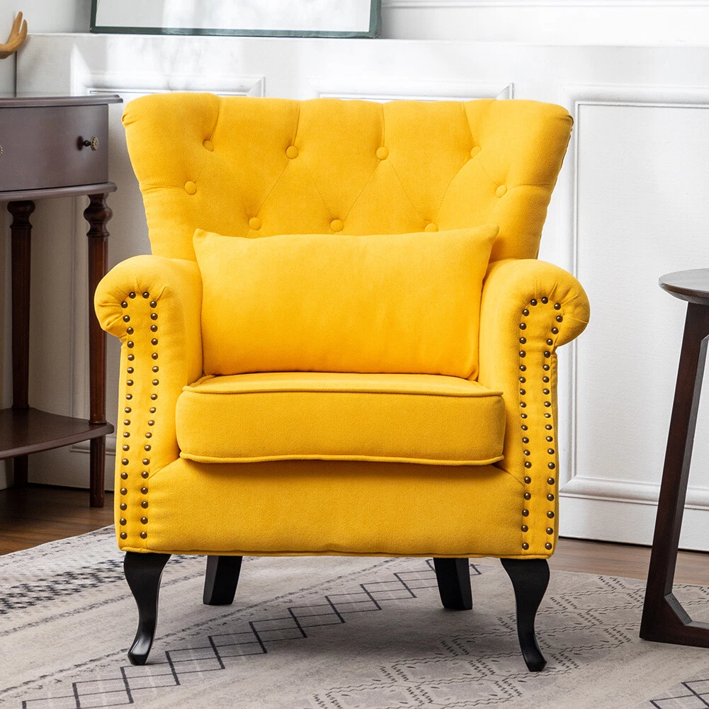 Mustard yellow shop high back chair