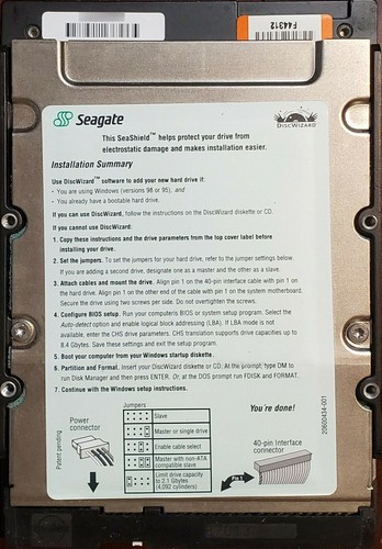 Unidad de disco duro Seagate ST330620A 30 GB 3,5" IDE/ATA-100 Barracuda ATA III, 3,28, reacondicionamiento - Imagen 2 de 2