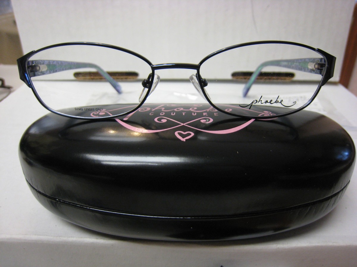 Phoebe Couture Eyeglass Frames P276 in NAVY 53-17-140 With