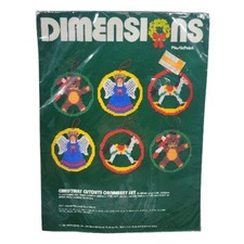 Dimensions 1984 Counted Cross Stitch Christmas 6 Cutouts Ornament 9048