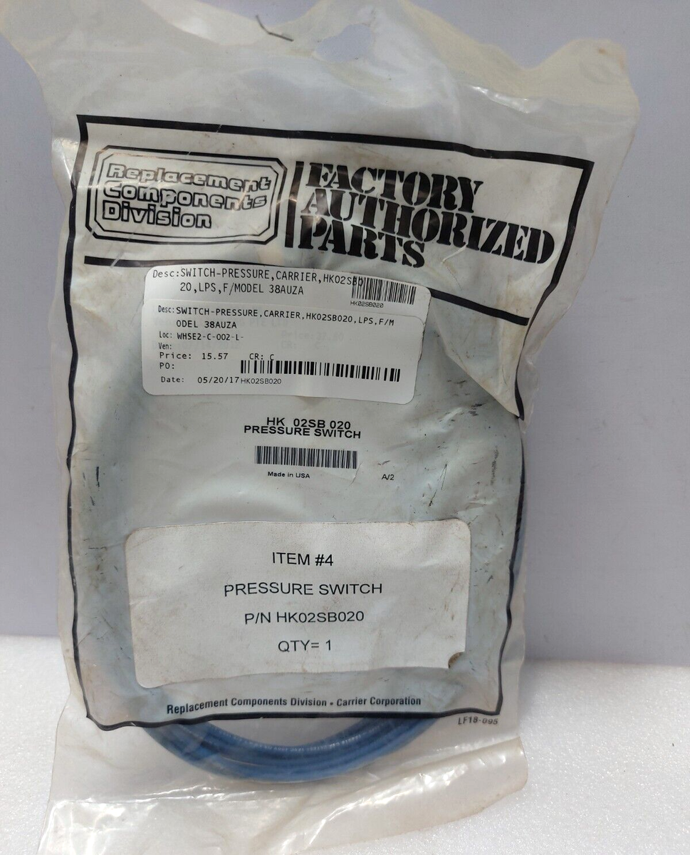 ハタスポーチ SENSATA PS80-02-0001 PRESSURE SWITCH HK02ZB126A - LOT OF 2