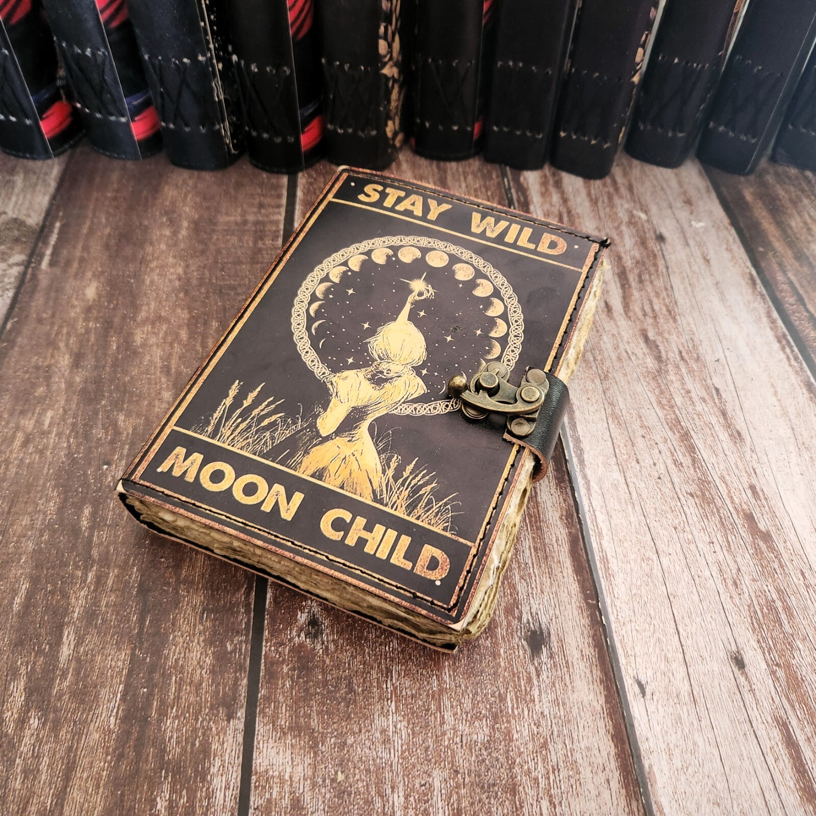 Moon Child Leather Journal - Personalized Dream Diary & Sketchbook Gift