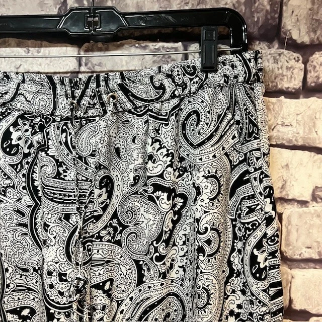 Pantaloni pull on bianchi e neri Michael Kors taglia 10 100% poliestere