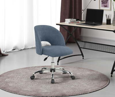 Fabric Upholstered Open Back Office Chair with Textured Boucle Fabric,Grey