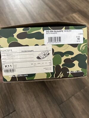 Toddler Kids A BATHING APE BAPE Suicoke Size K11 Cm18 Slides