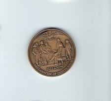 Declaration of Independence Bicentennial Coin 1776-1976 Bronze Tone