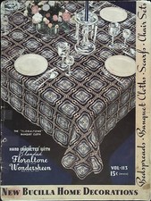 Crochet Pattern Booklet Bucilla Home Decorations Bedspreads Tablecloths 1937 VTG