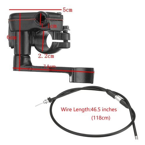 Thumb Accelerator Brake Lever 46.5" Throttle Cable For 50CC 250CC ATV Quad Bike - Picture 2 of 12