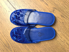 Women's Chinese Mesh Slippers Royal Blue Size 5