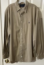 Ralph Lauren Men  s Beige Button Down Shirt. XL. Long Sleeve.