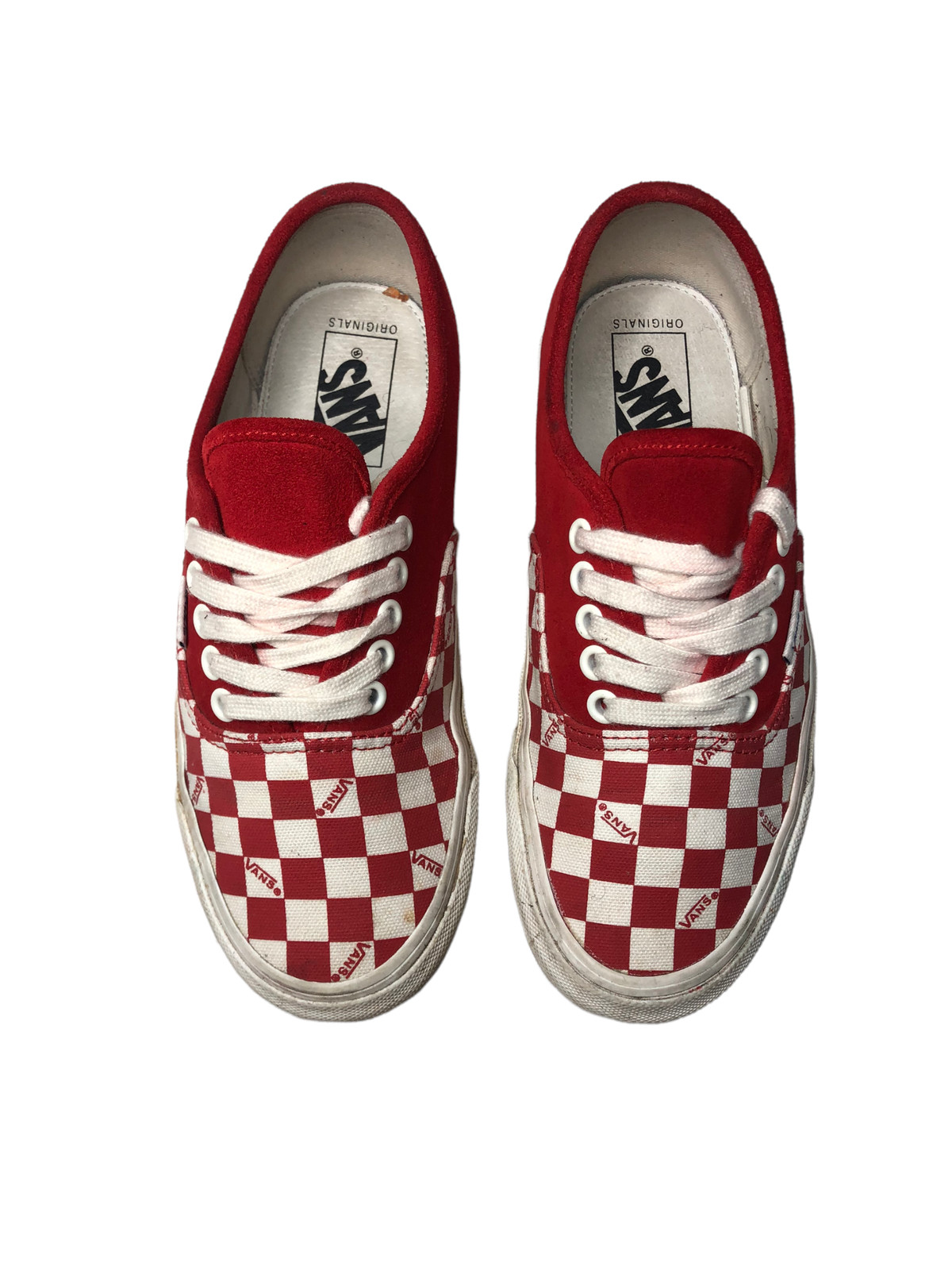 Vans Old Skool Checkerboard Red White Skateboard Shoe… Gem
