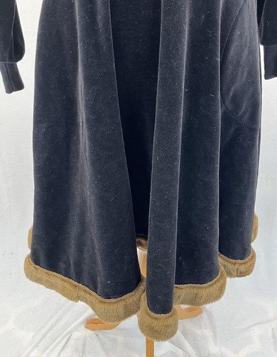 Sonia Rykiel Black Velvet Velour w Bow & Fur Details Girls Dress Sz. 12A/150 - Picture 3 of 6
