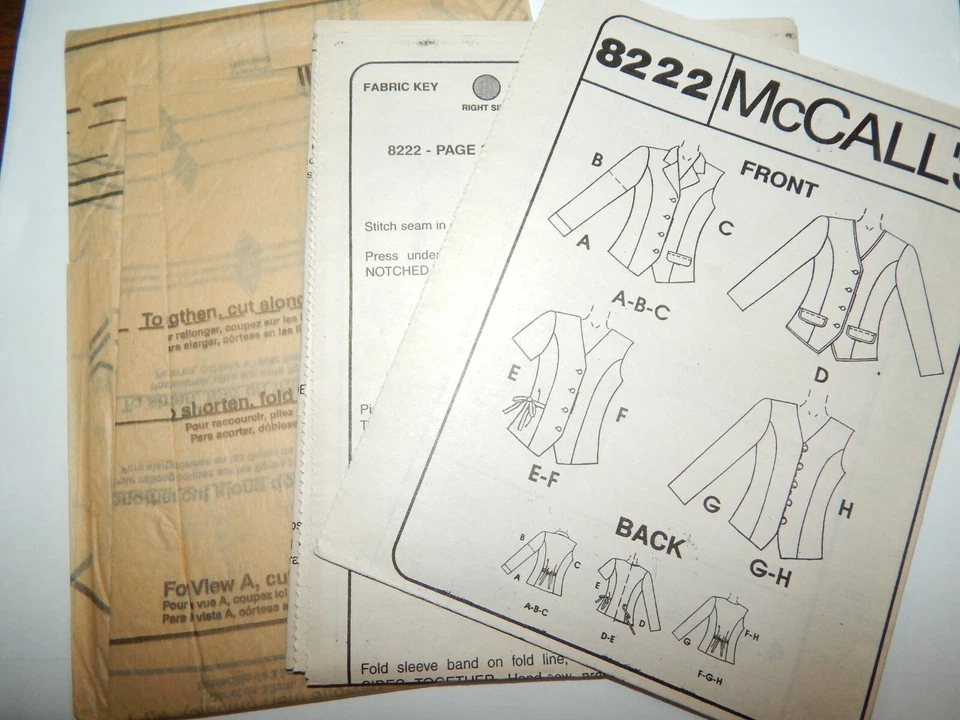 Top Shirt Sewing Pattern 8222 McCall C 10 12 14 UC FF Vest Sleeveless Button Up - Image 2 of 4