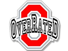4" OVERATED OHIO STATE BUCKEYES FOOTBALL BUMPER DECAL STICKER MADE IN USA