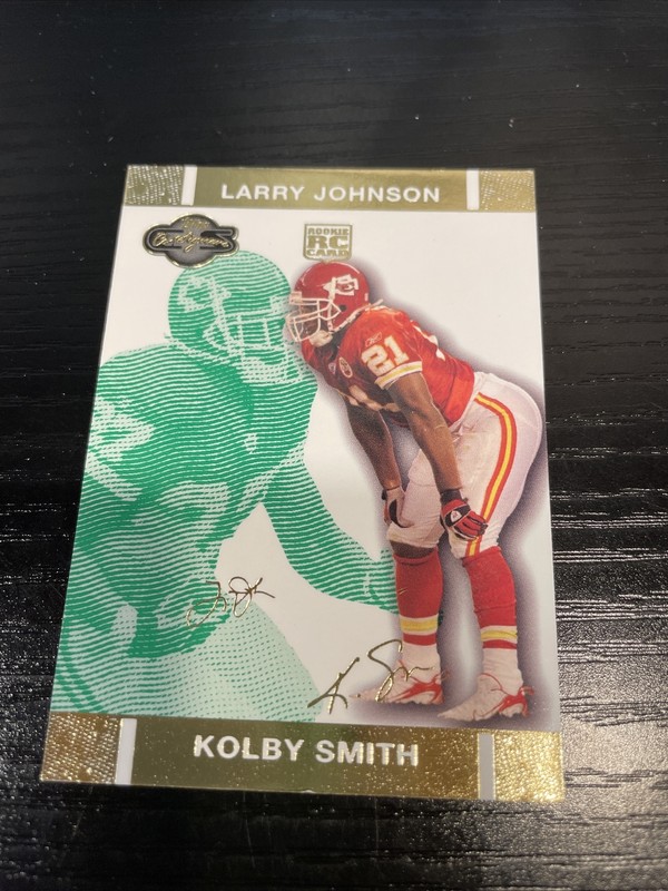 Larry Johnson/ Kolby Smith Rookie 2007 Topps Co-Signers Card#73. GREEN. 23/250