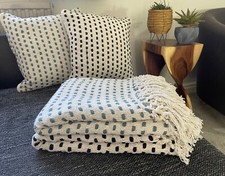 Jacquard Design Throw and Cushion Covers - Sustainable Recycled Cotton Boho