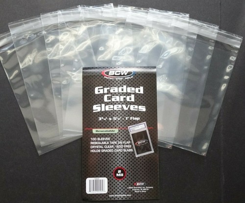(10 Loose Sleeves) BCW Resealable Graded Card Sleeves For Trading Cards