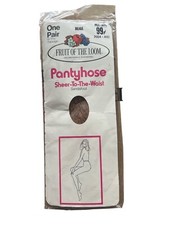 Fruit Of The Loom Pantyhose Vintage Sheer To The Waist 1 Beige PET/AVG NEW -