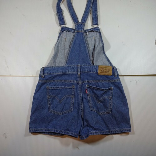 LEVI'S Girls Shortalls Denim Bib Overall Shorts Medium Wash Size L 12/14 - Picture 6 of 10