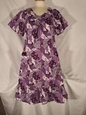 Easy Essentials Cotton Blend Purple Quilt Floral MuuMuu Size SP NEW