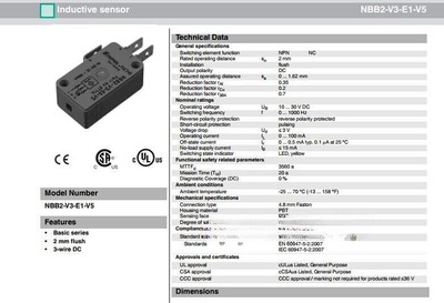 Original Proximity Switch NBB2-V3-E1-V5 Induction Sensor