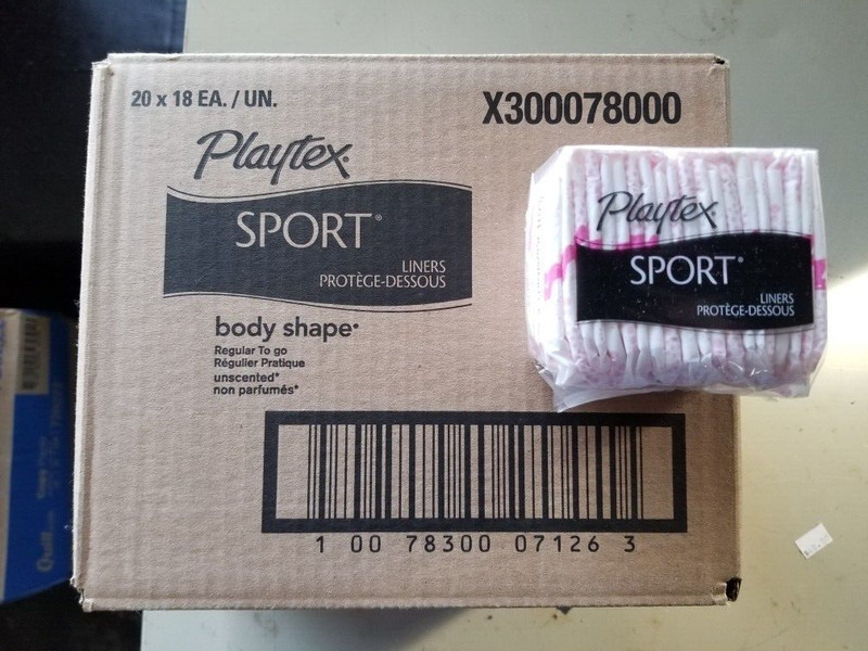 Playtex Sport Liners 18 packs with 20 per pack 1 case