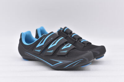 Women's Venzo Cycling Shoes with 3 Straps in Black/Blue Size 9.5