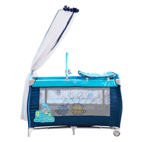 Portable Baby Travel Cot Crib Bassinet Bed Playpen Infants with Wheels Folding - Picture 89 of 100